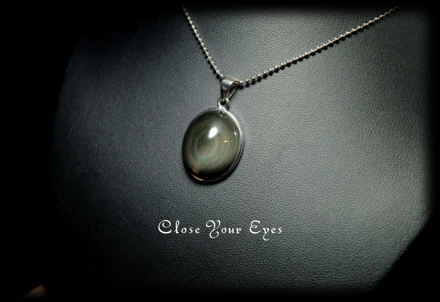 シルバーペンダント 115 レインボーオブシディアン