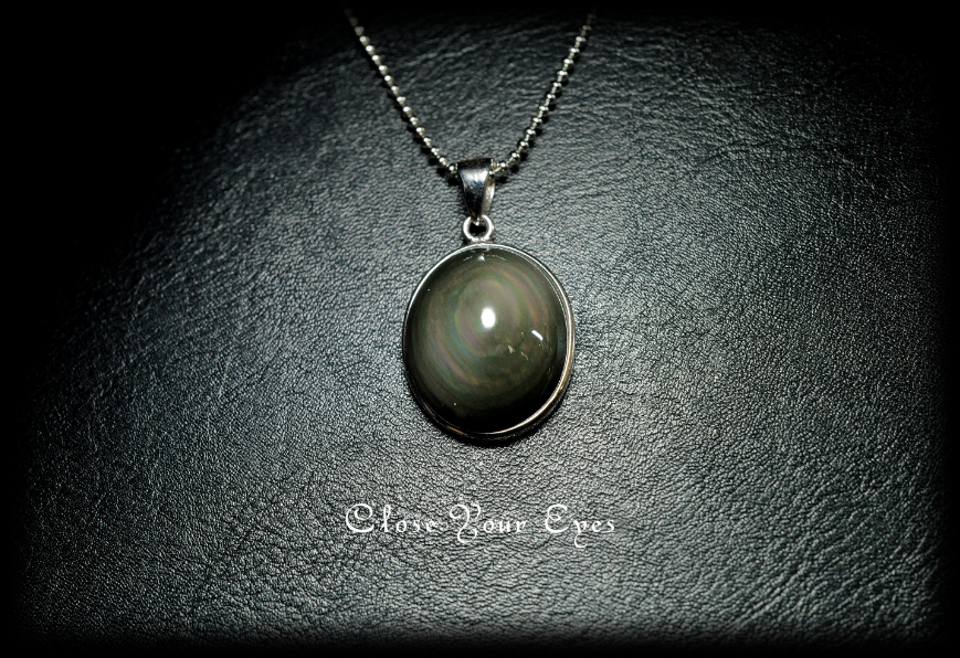 シルバーペンダント 115 レインボーオブシディアン